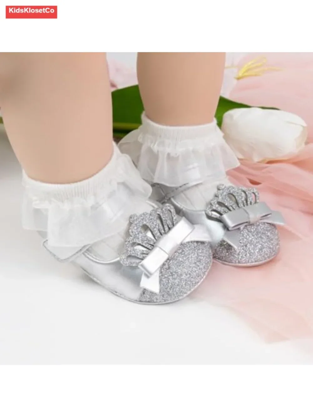 Baby Girls PU Leather Mary Jane Flats Bowknot Anti-Skid Soft Sole First Walker